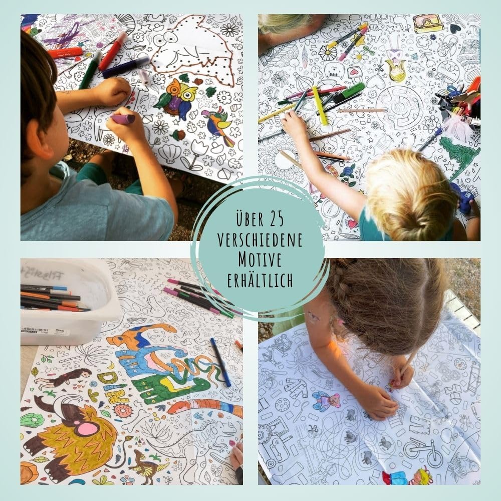 Ausmal-Tischdecke aus Papier - Motiv "Ostern"