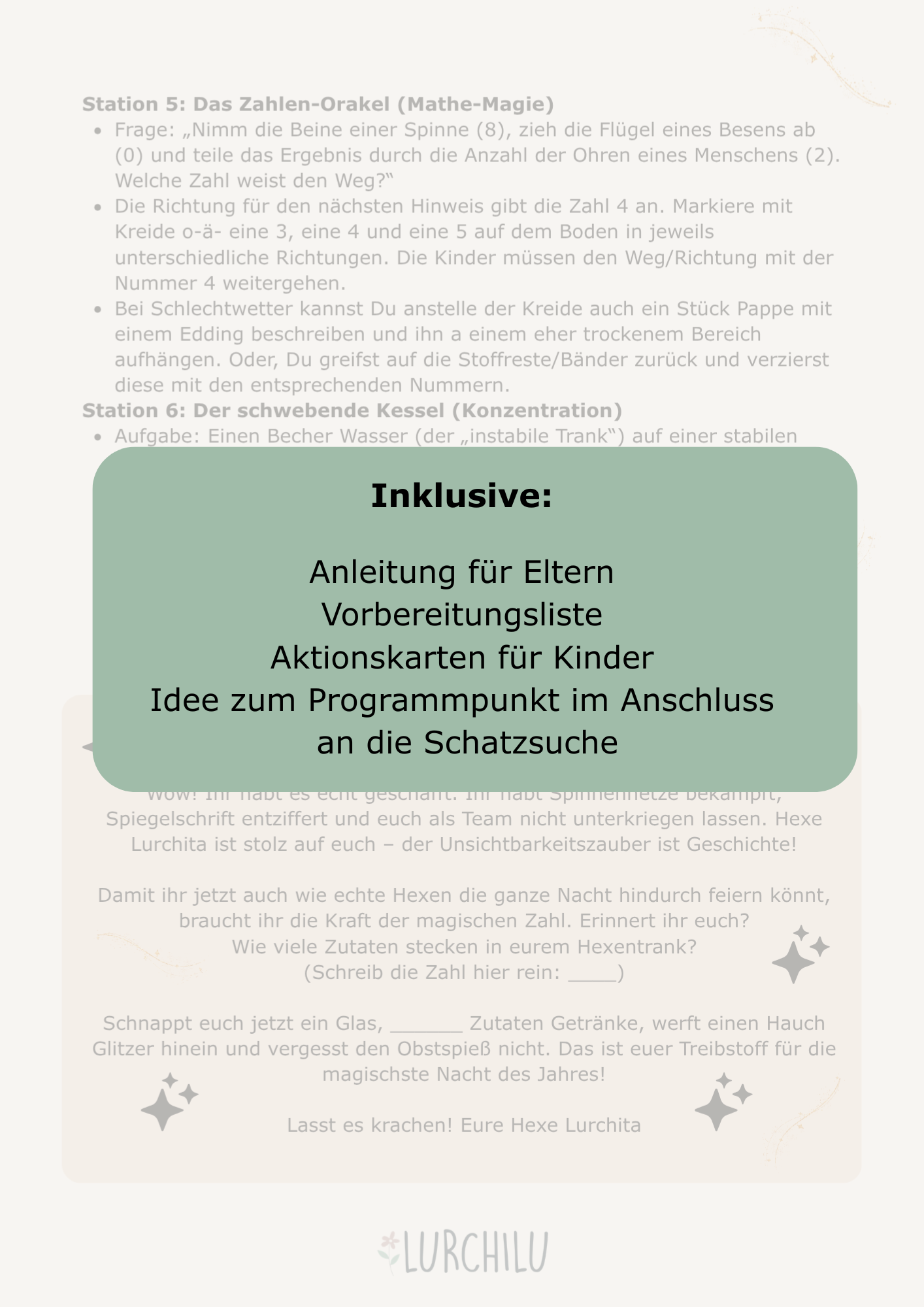 Hexen-Rallye: „Der verschwundene Zaubertrank“ – Die fertige Schatzsuche für kleine Magier ( ca. 5-9 Jahre) (Download)