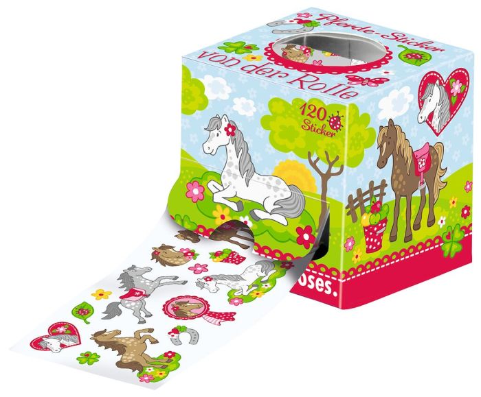 Sticker-Rolle Einhorn, Pferde & Prinzessin (80 cm)