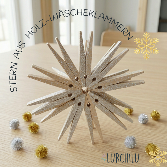 Wäscheklammer-Sterne basteln
