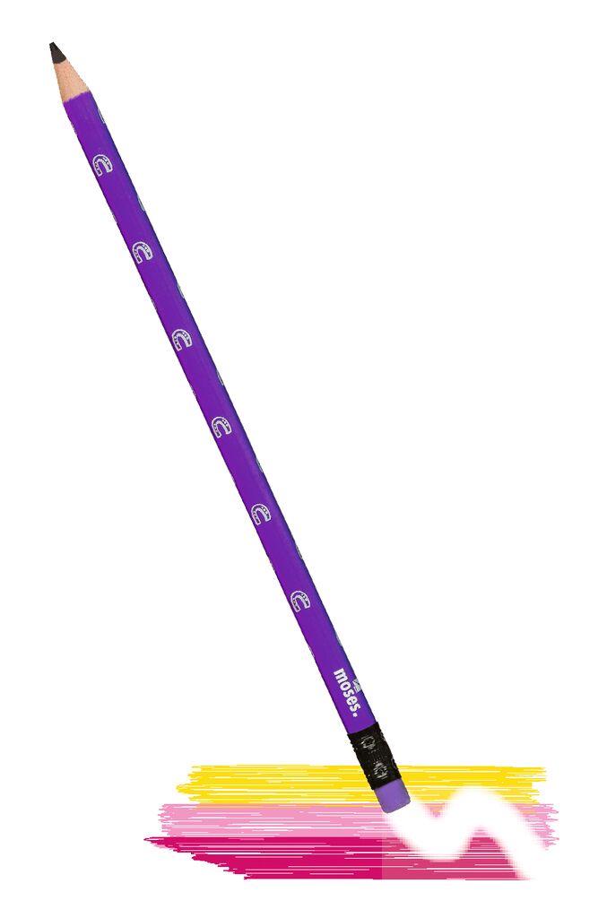 Detailansicht Buntstift mit integriertem Radiergummi am Stiftende Pferde-Edition.