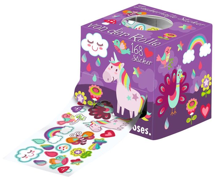 Sticker-Rolle Einhorn, Pferde & Prinzessin (80 cm)