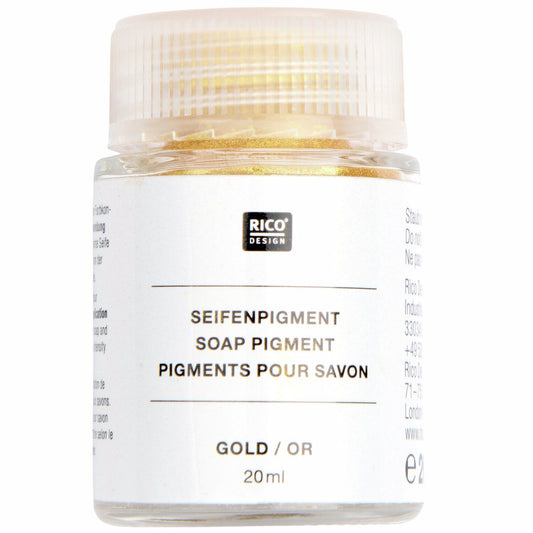 Flasche Seifenpigment Gold 20ml von Lurchilu für die Seifenherstellung