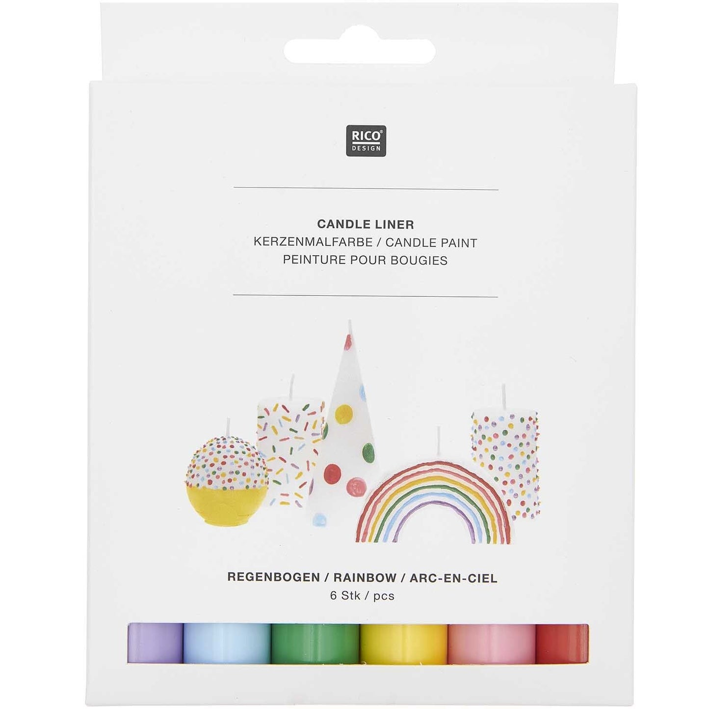 Candle Liner Kerzenmalfarbe Set Regenbogen Rico Design 6 Stück