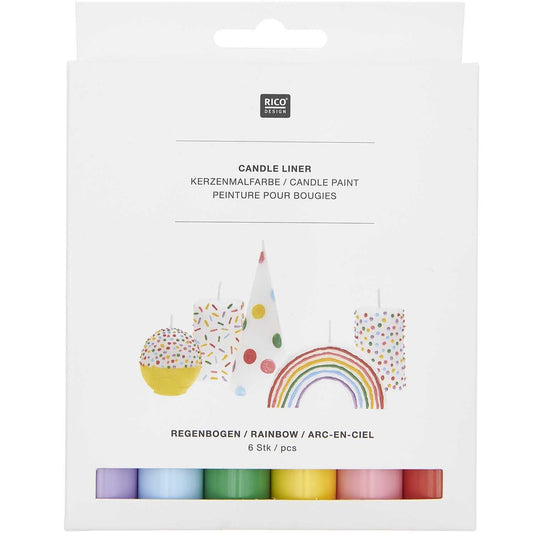 Candle Liner Kerzenmalfarbe Set Regenbogen Rico Design 6 Stück