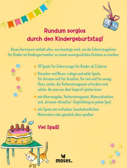 Kindergeburtstag-Spielebox als hilfreiches Zubehör für Eltern bei der Partyplanung.