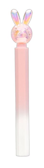 Nahaufnahme der 0,5 mm Stiftspitze des blauen Häschen-Gelschreibers