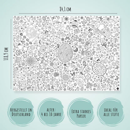 Ausmal-Tischdecke aus Papier - Motiv "Ostern"