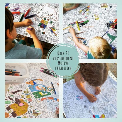 Ausmal-Tischdecke aus Papier - Motiv "Ostern"