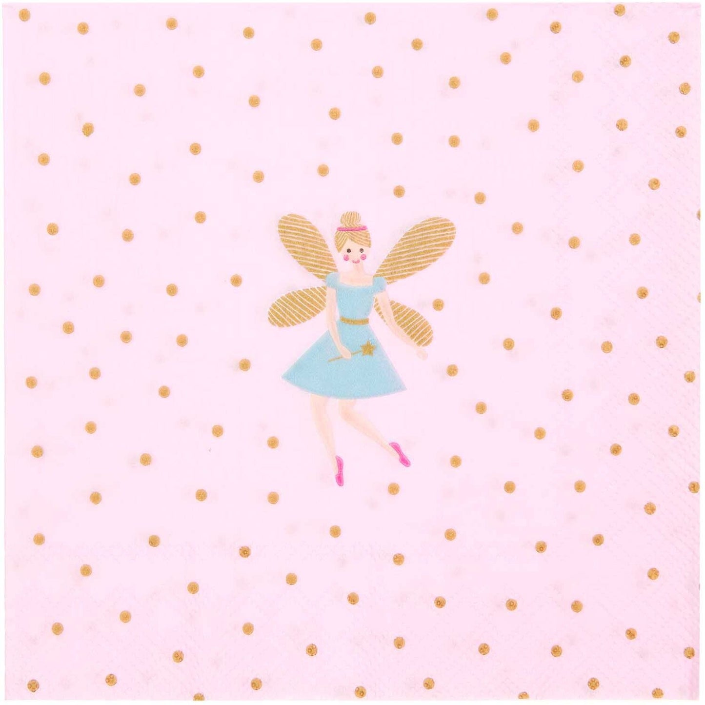 20er Packung Prinzessin Servietten 33x33 cm von Paper Poetry Rico Design mit glänzendem HotFoil Metallic-Effekt für Kindergeburtstag Mädchen.