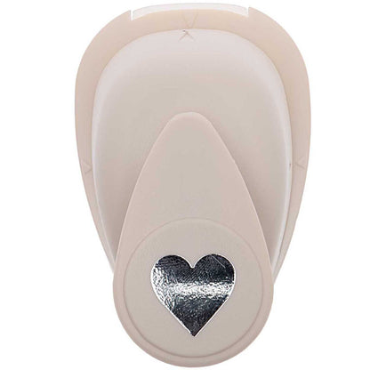 Hochwertiger Motivstanzer Herz Größe S mit Hebelmechanik und Auffangfach für präzises Basteln von Hochzeitsdekoration.